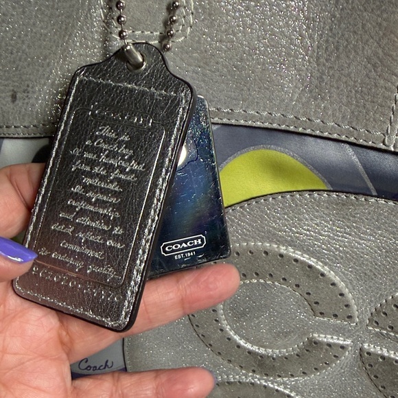 COACH Julia Op Art Signature Shoulder Tote Bag - Picture 4 of 9